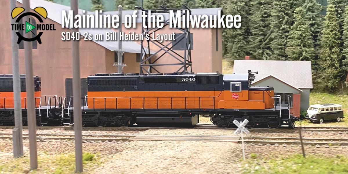 Milwaukee Road SD40-2s on Bill Heiden's Layout