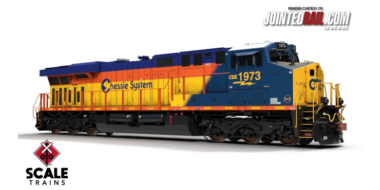 Rivet Counter HO Scale GE ES44AH. CSX Heritage Chessie System 1973
