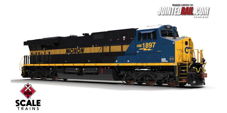 Rivet Counter HO Scale GE ES44AH CSX Heritage Monon MON 1897