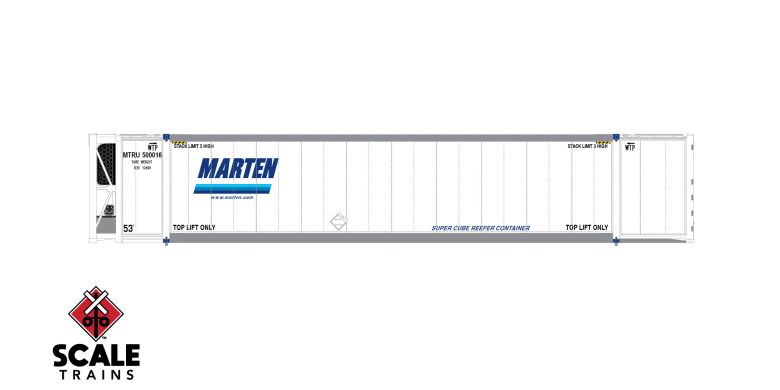 Operator HO Scale CIMC 53' Reefer Container, Marten/MTLU
