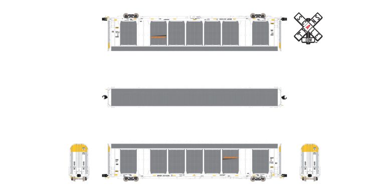 Rivet Counter N Scale Gunderson Multi-Max Autorack, BNSF/White