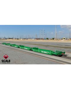 Rivet Counter HO Scale Pullman-Standard Trinity Backpacker Well Car Set (5), Burlington Northern/Twin-Pack