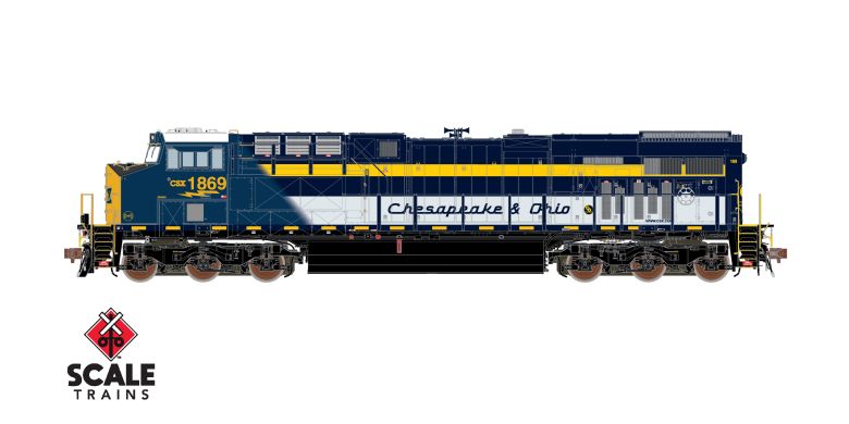 Rivet Counter HO Scale GE ES44AH. CSX Heritage Chesapeake Ohio