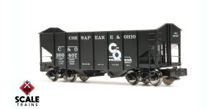 S-Helper S Scale 2-Bay Peaked End Fishbelly Open Hopper, Chesapeake & Ohio                        