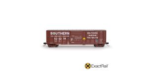 ExactRail N Scale Pullman-Standard 5277 Waffle Boxcar, Southern/GS&F/1977 As Delivered