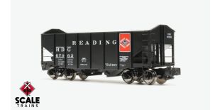 S-Helper S Scale 2-Bay Peaked End Fishbelly Open Hopper, Reading			