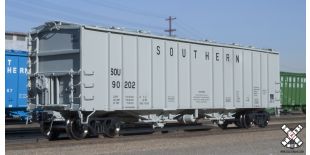 Rivet Counter HO Scale GATC 4180 Airslide Covered Hopper, Southern/Claytor (R2) by ScaleTrains.com