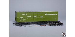 HO Evans (USRE) 5100 RBL 8’ Double-Plug-Door Boxcar, Willamette Industries USLX #10844 by ScaleTrains.com