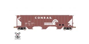Operator HO Scale Pullman-Standard PS-2CD 4785cf Covered Hopper, Conrail (R3) by ScaleTrains.com