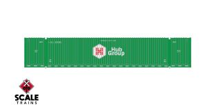 Operator HO Scale CIMC 53’ Corrugated Dry Container, Hub Group with Roof Logo