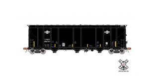 Rivet Counter HO Scale Thrall 5750 1970s Version Carbon Black Covered Hopper, Cabot/Logos by ScaleTrains.com