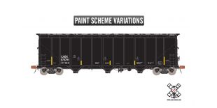 Rivet Counter HO Scale Thrall 5750 1980s Version Carbon Black Covered Hopper, Cabot/No Logo by ScaleTrains.com