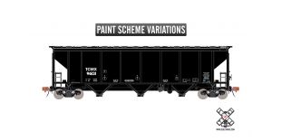 Rivet Counter HO Thrall 4727 Carbon Black Covered Hopper, Transportation Company of America/TCMX by ScaleTrains.com