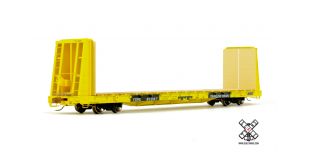 Rivet Counter HO Scale BSC F68AH Bulkhead Flatcar, TTPX/Yellow by ScaleTrains.com