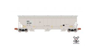 Rivet Counter N Scale Gunderson 5188cf Covered Hopper, Kansas City Southern/Gray by ScaleTrains.com