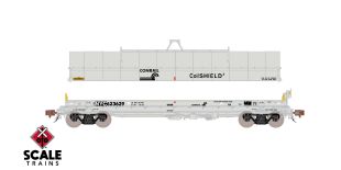 Rivet Counter HO Scale Thrall-Trinity 42’ Single-Hood Coil Steel Car, New York Central/Ex-Conrail Coil Shield 2 Patch/Gray
