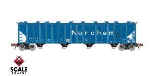 Rivet Counter N Scale Pullman-Standard 5820 Covered Hopper, Pullman Transport Leasing/Norchem/Blue/PTLX