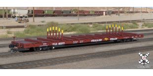 Rivet Counter HO Scale BSC F68BH Finger Rack Flat, TTJX/Oxide Red (R1) by ScaleTrains.com