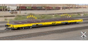 Rivet Counter HO Scale BSC F68BH Finger Rack Flat, TTJX/Yellow (R1) by ScaleTrains.com