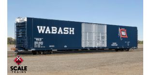 Rivet Counter HO Scale Thrall 86' High-Cube Double-Plug-Door Boxcar, Wabash/WAB