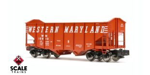 S-Helper S Scale 2-Bay Peaked End Fishbelly Open Hopper, Western Maryland 