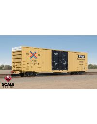 Operator HO Scale Trinity 60' 7500 8' Double-Plug-Door High-Cube Boxcar, TTX/Speed Logo/TBOX/Conspicuity Stripes