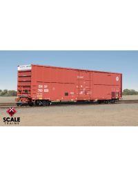 Rivet Counter HO Scale Trinity 60' 7500 12' Plug-Door High-Cube Boxcar, BNSF/Circle Cross Logo/Conspicuity Stripes