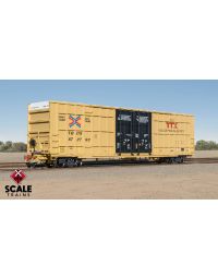 Rivet Counter HO Scale Trinity 60' 7500 8' Double-Plug-Door High-Cube Boxcar (XRH61B), TTX/Conspicuity Stripes/TBOX