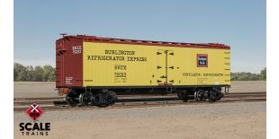 Fox Valley Models HO Scale PC&F R-40-2 Wood Reefer, Burlington Refrigerator Express/BREX