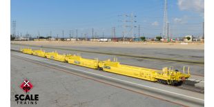 Rivet Counter HO Scale Pullman-Standard Trinity Backpacker Well Car Set (5), Trailer Train/Speed Logo/Patched