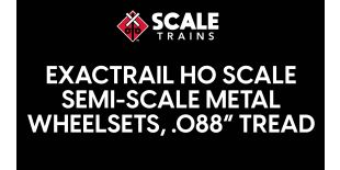 ExactRail HO Scale Semi-Scale Metal Wheelsets, .088" Tread 