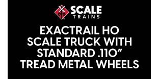 ExactRail HO Scale Truck With Standard .110" Tread Metal Wheels