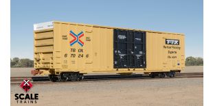 Operator HO Scale Trinity 60' 7500 8' Double-Plug-Door High-Cube Boxcar, TTX/Speed Logo/TBOX/Conspicuity Stripes