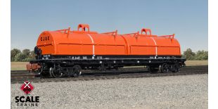 Rivet Counter N Scale Thrall 48' 2-Hood Coil Steel Car, Elgin Joliet & Eastern/Black Carbody/Orange Hoods