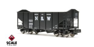 S-Helper S Scale 2-Bay Peaked End Fishbelly Open Hopper, Norfolk & Western			