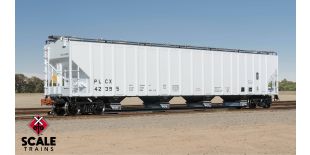 Rivet Counter HO Scale Pullman-Standard 5820 Covered Hopper, Pullman Leasing/PLCX/White