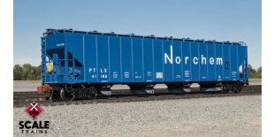 Rivet Counter N Scale Pullman-Standard 5820 Covered Hopper, Pullman Transport Leasing/Norchem/Blue/PTLX
