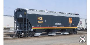 Rivet Counter HO Scale Gunderson 5188cf Covered Hopper, Kansas City Southern/Belle (R3) by ScaleTrains.com