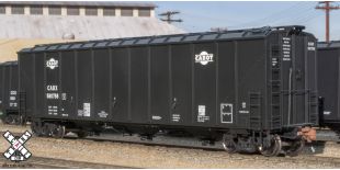 Rivet Counter HO Scale Thrall 5750 Carbon Black Covered Hopper 1980s Version, Cabot/Logos
