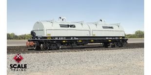 Rivet Counter N Scale Thrall 48' 2-Hood Coil Steel Car, Norfolk & Western/NS/Mismatched Gray Hoods