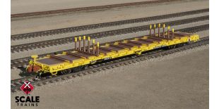 Rivet Counter N Scale BSC F68BH Finger Rack Flatcar, Trailer Train/TT Logo/Yellow/TTJX