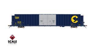 Rivet Counter HO Scale Thrall 86' High-Cube Double-Plug-Door Boxcar, Chessie System/Unpainted Aluminum Doors/CHSY