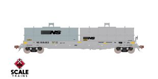 Rivet Counter HO Scale Thrall 2-Hood Coil Steel Car, Norfolk Southern/Mismatched Thoroughbred Logo Hoods