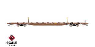 Rivet Counter HO Scale BSC F68BH Finger Rack Flatcar, Trailer Train/Oxide Red/Faded/1980s COTS/TTJX
